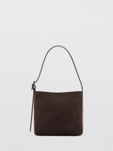 John Lewis Mango Igor Suede Leather Shopper Bag, Dark Brown- Buy online at McGrocer