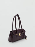 Mango dark red faux leather bowling bag, UK version