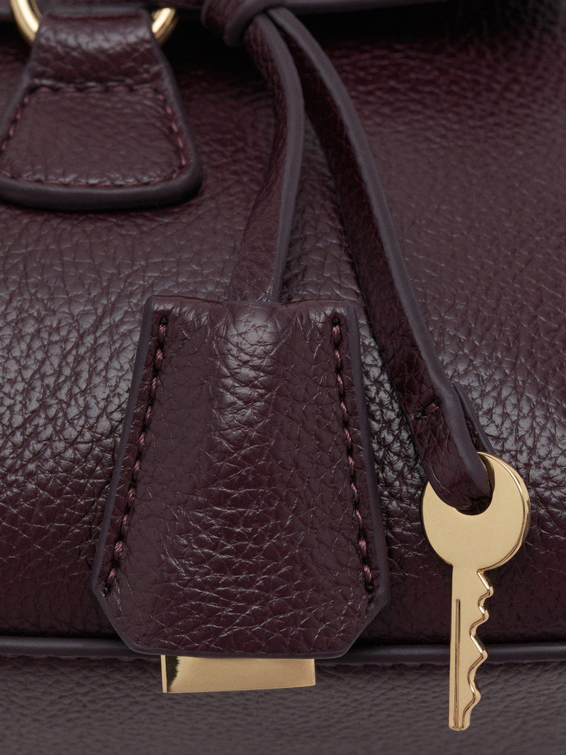 Mango dark red faux leather bowling bag, UK version