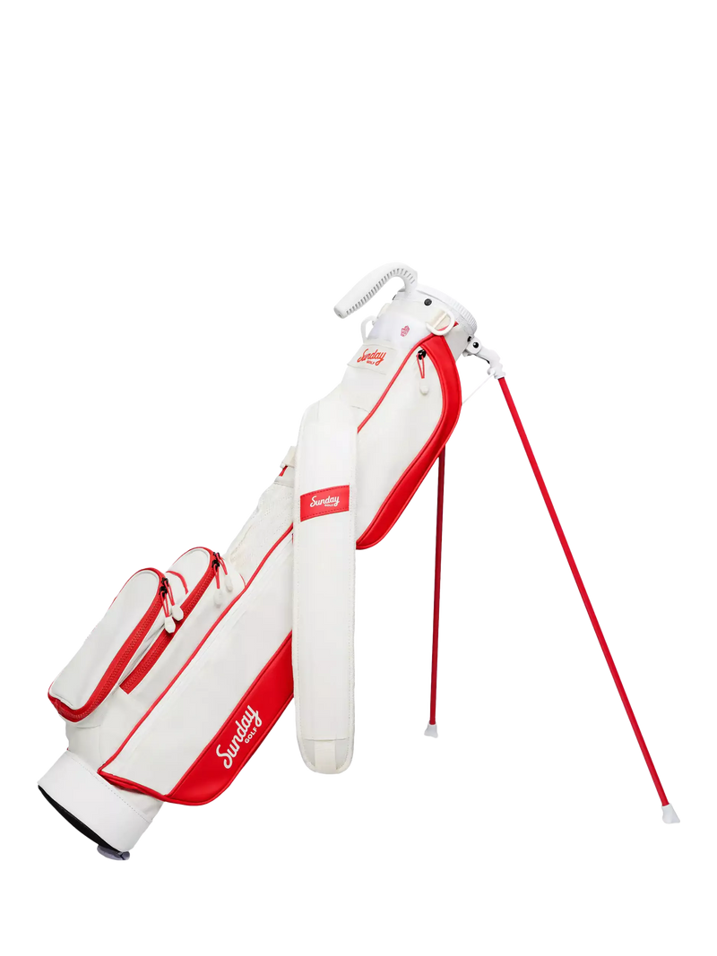 Sunday Golf Golf Bag with Stand, Red/White