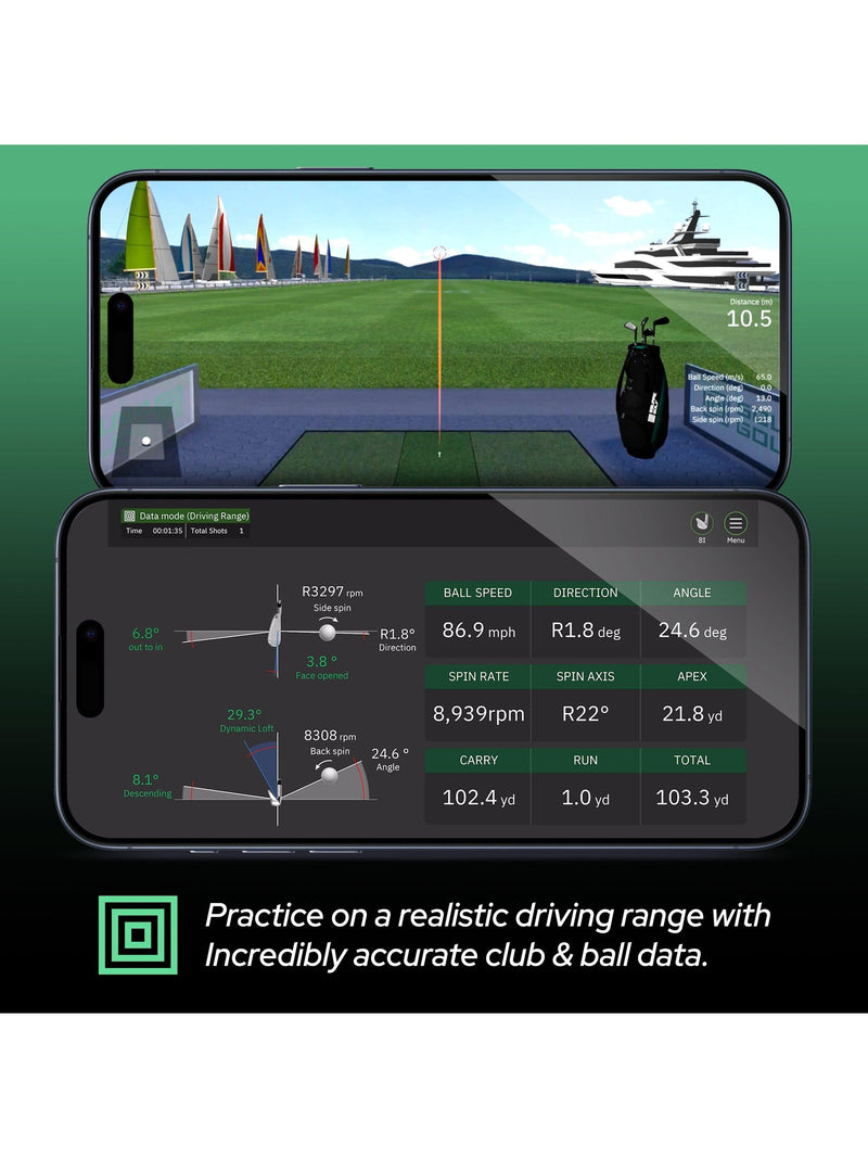 Square Golf indoor launch monitor with swing stick - British product