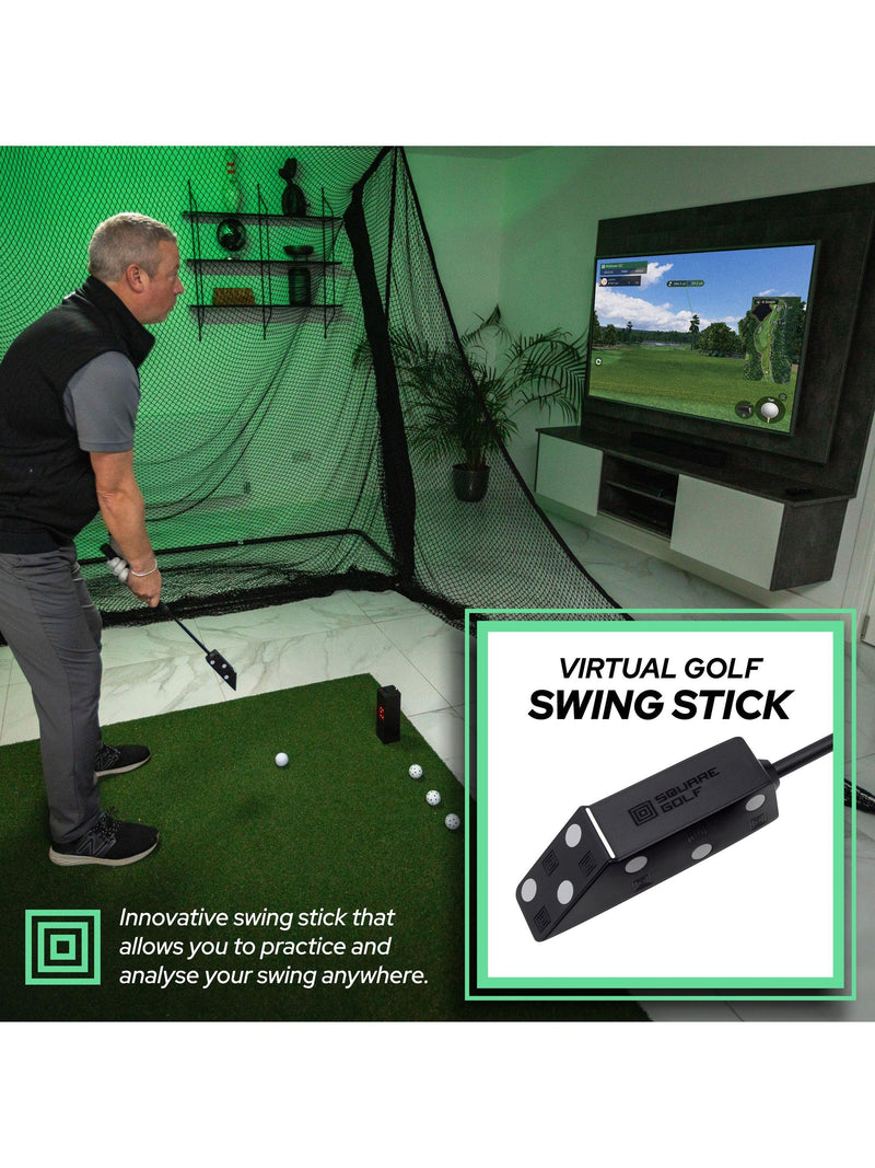 Square Golf indoor launch monitor with swing stick - British product