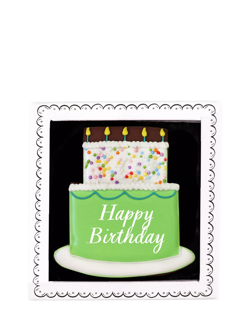 Biscuiteers hand-iced birthday chocolate biscuit 30g, imported from the UK