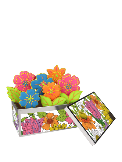 John Lewis Biscuiteers Flowers Hand-Iced Biscuits Gift Tin, 90g- Buy online at McGrocer