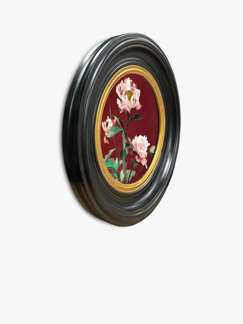 Brookpace Lascelles peony round canvas print 43cm, UK version