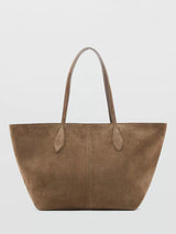 John Lewis Mango Curro Suede Twin Handle Shopper Handbag, Greige- Buy online at McGrocer