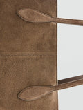 Mango Curro suede shopper handbag greige - British product