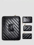 Mango diagonal quilted purse black small, imported from the UK