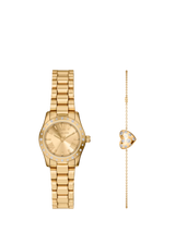 John Lewis Michael Kors Lexington Ladies Watch and Bracelet Set, Gold- Buy online at McGrocer