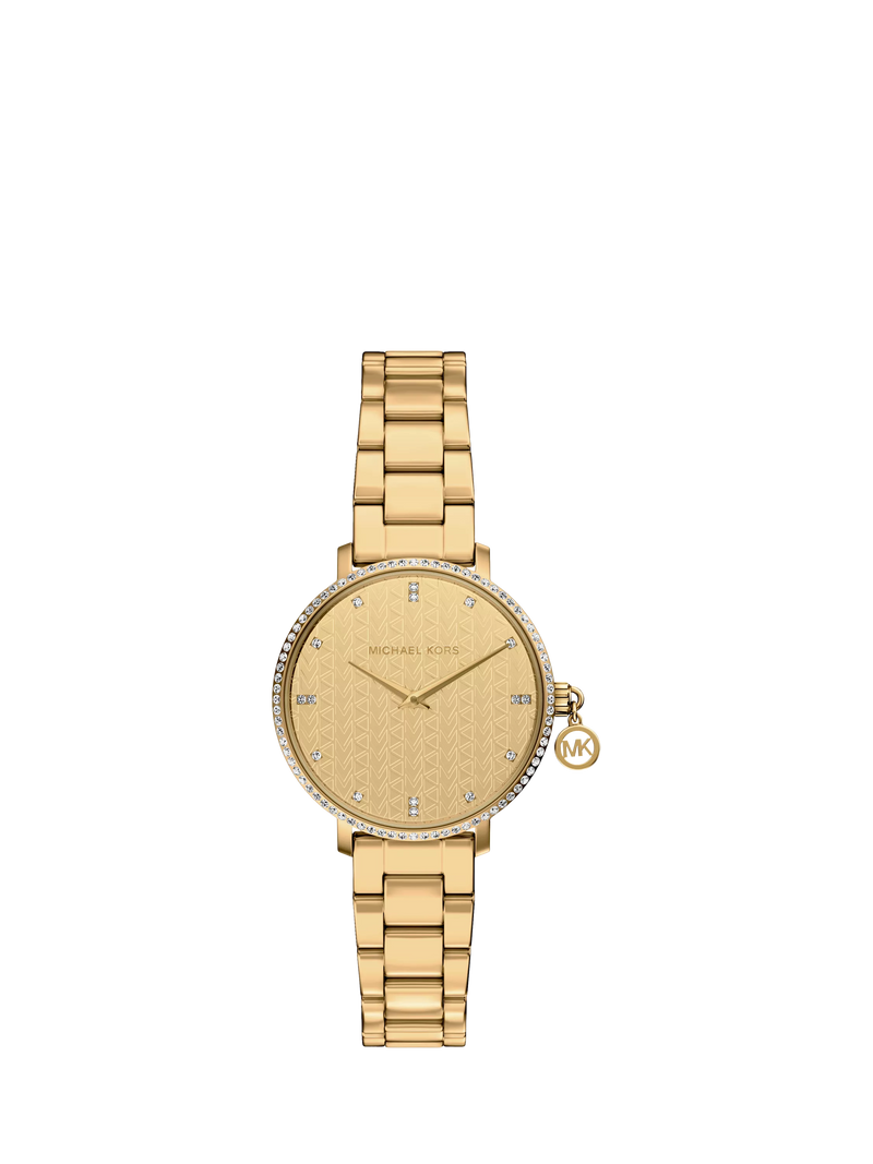 Michael Kors charm bracelet strap watch gold 32mm, UK version