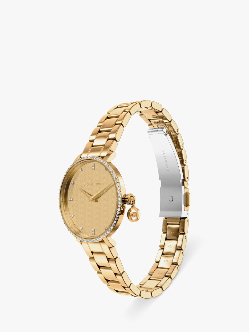 Michael Kors charm bracelet strap watch gold 32mm, UK version
