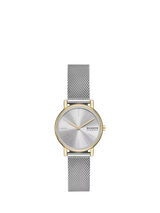 John Lewis Skagen Signatur Lille Women's Mesh Strap Watch and Bracelet Set, Gold/Silver- Buy online at McGrocer