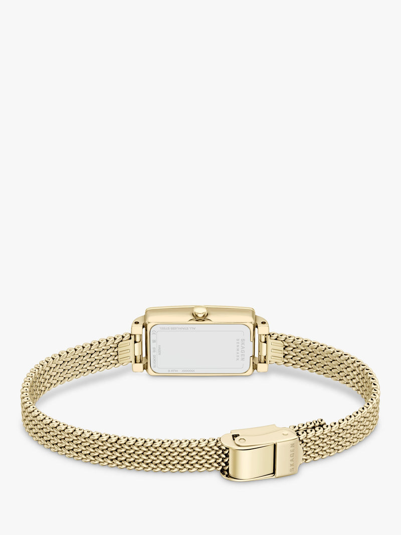 Skagen women's gold rectangular watch (British brand)