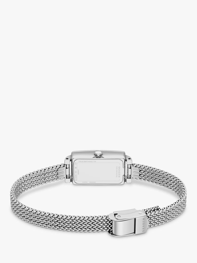 Skagen women's rectangular mesh strap watch silver - British product