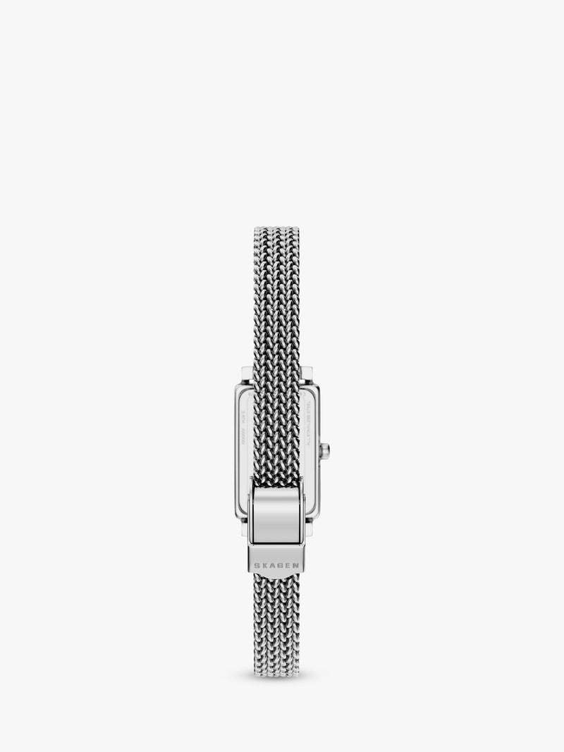 Skagen women's rectangular mesh strap watch silver - British product