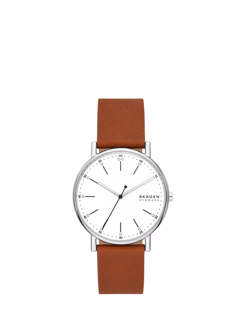 Skagen Signatur 40mm round watch leather strap, imported from the UK