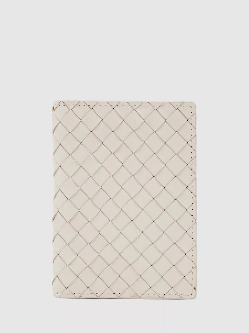 Reiss Floyd Woven Leather Bifold Card Holder Off White (British brand)