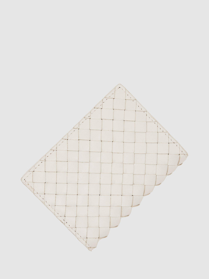 Reiss Floyd Woven Leather Bifold Card Holder Off White (British brand)