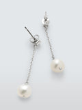 Lido freshwater pearl drop earrings silver - British product