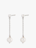 Lido freshwater pearl drop earrings silver - British product