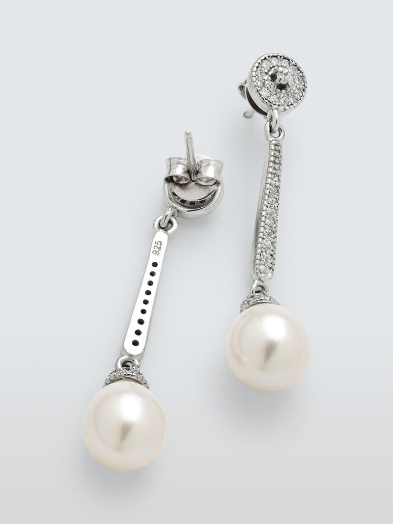 Lido cubic zirconia pearl drop earrings (British brand)