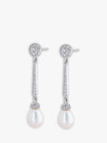 Lido cubic zirconia pearl drop earrings (British brand)