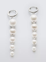 John Lewis Lido Graduated Pearl Drop Earrings, Silver- Buy online at McGrocer