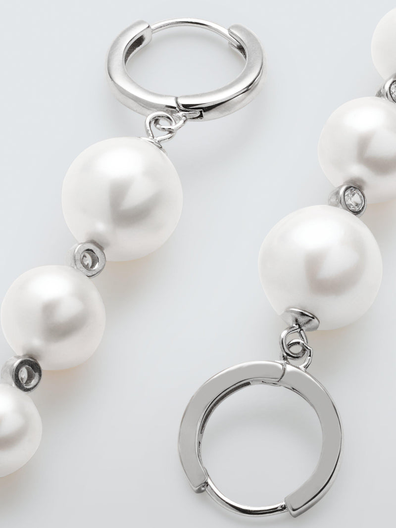 Lido graduated pearl drop earrings sterling silver, imported from the UK