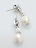 Lido baguette cubic zirconia pearl stud earrings 2cm (British brand)
