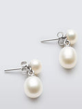 Lido freshwater pearl stud earrings silver - British product