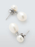 Lido freshwater pearl stud earrings silver - British product