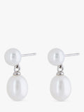 Lido freshwater pearl stud earrings silver - British product