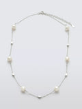 Lido pearl station chain necklace silver 40cm, UK version