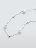Lido pearl station chain necklace silver 40cm, UK version