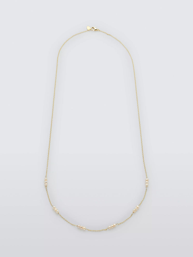 Lido freshwater pearl necklace gold plated sterling silver 60cm, UK version