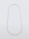 Lido freshwater pearl section necklace silver 60cm (British brand)