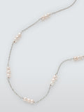 Lido freshwater pearl section necklace silver 60cm (British brand)