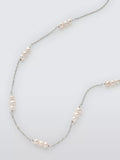 Lido freshwater pearl section necklace silver 60cm (British brand)
