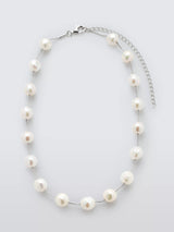 John Lewis Lido Large Freshwater Necklace Silver Pearl- Buy online at McGrocer