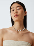 Lido large freshwater pearl necklace sterling silver chain (British brand)