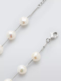 Lido large freshwater pearl necklace sterling silver chain (British brand)