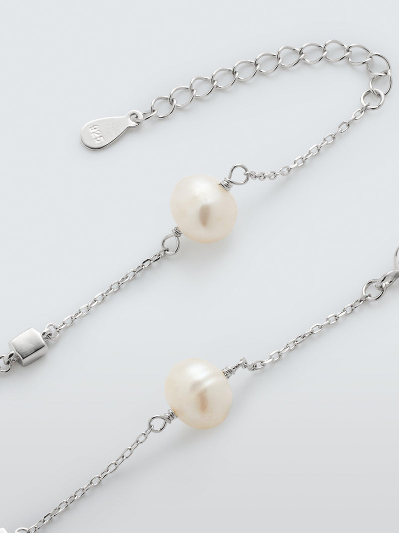 Lido delicate pearl bracelet silver, imported from the UK