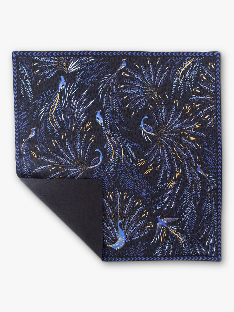 Sara Miller peacock cotton napkins set of 2 dark blue, UK version