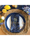 Sara Miller peacock cotton napkins set of 2 dark blue, UK version