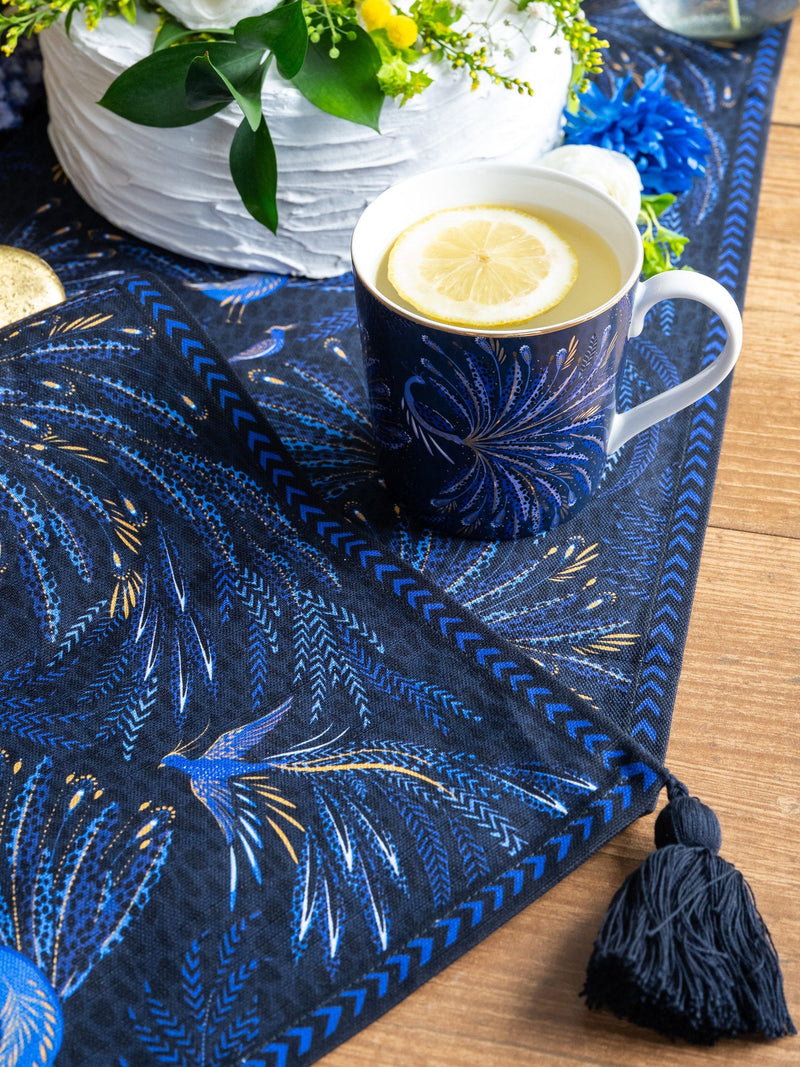 Sara Miller peacock cotton napkins set of 2 dark blue, UK version