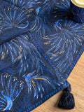 Sara Miller peacock cotton napkins set of 2 dark blue, UK version