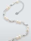 Lido sterling silver pearl and cubic zirconia bracelet - British product