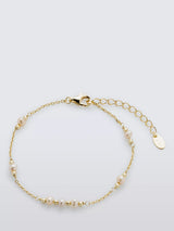 John Lewis Lido Delicate Pearl Station Chain Bracelet, Gold- Buy online at McGrocer