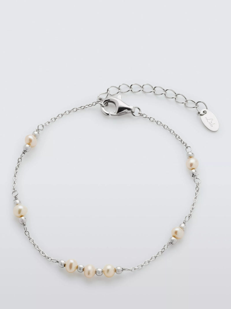 Lido pearl station chain bracelet silver, imported from the UK