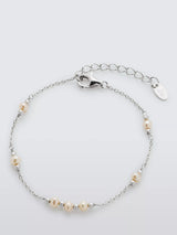 John Lewis Lido Delicate Pearl Station Chain Bracelet Silver- Buy online at McGrocer